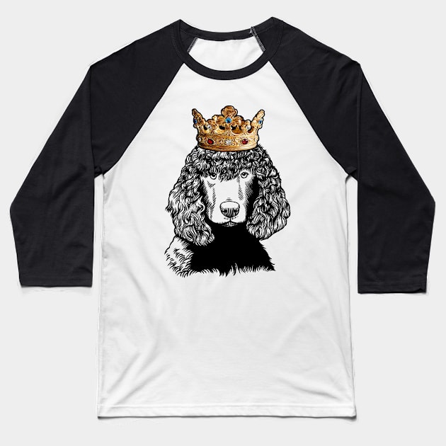 Irish Water Spaniel Dog King Queen Wearing Crown Baseball T-Shirt by millersye